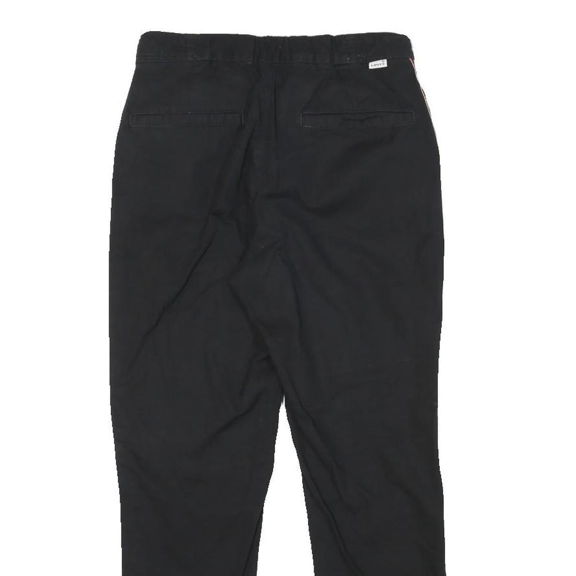 LEVI'S Womens Black Slim Drawstring Cotton Blend Trousers W23 L25 Casual