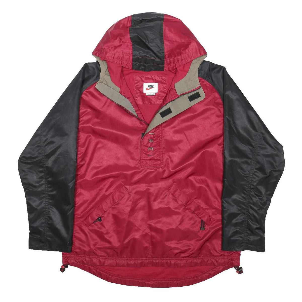 NIKE Mens Red & Black Outdoor Jacket M Polyester Blend Plain Sportswear