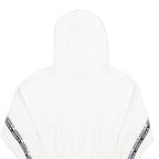ADIDAS Womens White Cropped Hoodie UK 12 Cotton Long Sleeve Pull On Sports