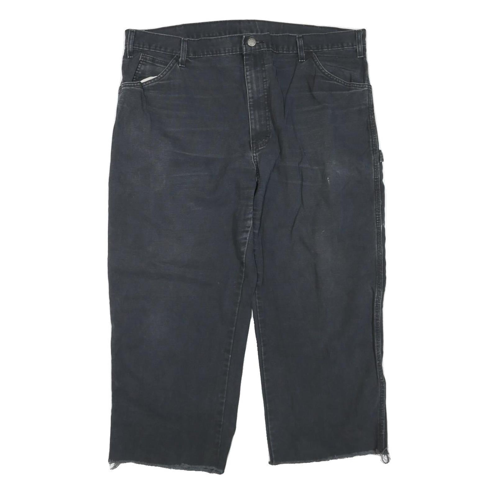 DICKIES Mens Cotton Blend Black Regular Fit Straight Leg Trousers W40 L23