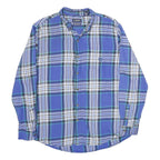 CHAPS Mens Blue & White Plaid Cotton Shirt XL Button Down Casual Classic
