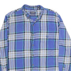 CHAPS Mens Blue & White Plaid Cotton Shirt XL Button Down Casual Classic