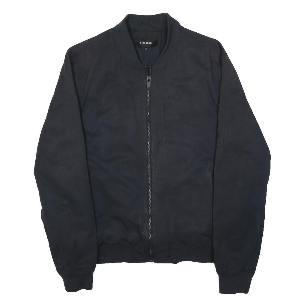 FIRETRAP Womens Black Bomber Jacket 2XL Cotton Blend Plain Casual Zip