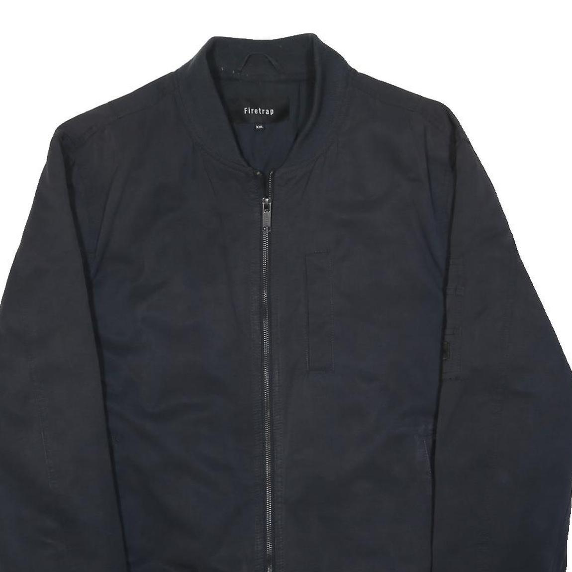 FIRETRAP Womens Black Bomber Jacket 2XL Cotton Blend Plain Casual Zip