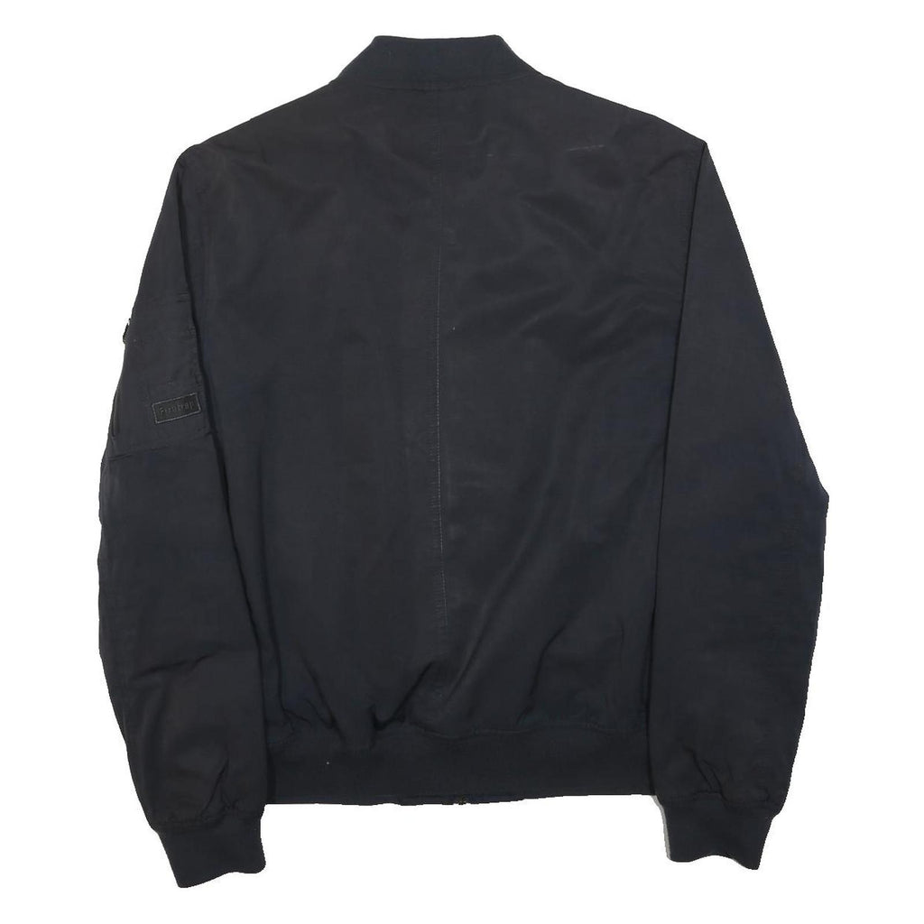 FIRETRAP Womens Black Bomber Jacket 2XL Cotton Blend Plain Casual Zip