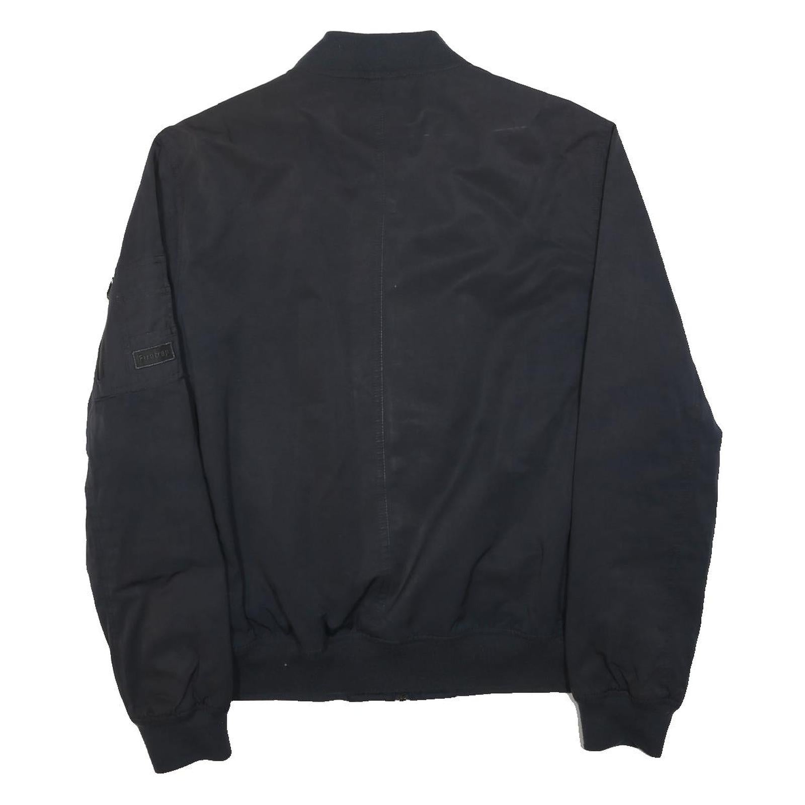 FIRETRAP Womens Black Bomber Jacket 2XL Cotton Blend Plain Casual Zip