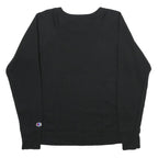 CHAMPION Mens Black Cotton Blend Crew Neck Sweatshirt M Logo Print Casual