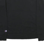 CHAMPION Mens Black Cotton Blend Crew Neck Sweatshirt M Logo Print Casual