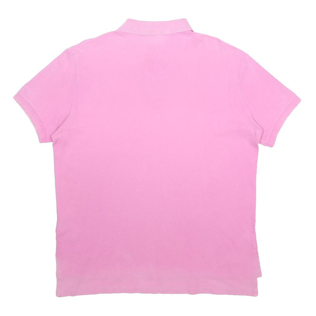 POLO RALPH LAUREN Mens Pink Short Sleeve Plain L Cotton Polo Shirt Classic Fit