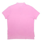 POLO RALPH LAUREN Mens Pink Short Sleeve Plain L Cotton Polo Shirt Classic Fit