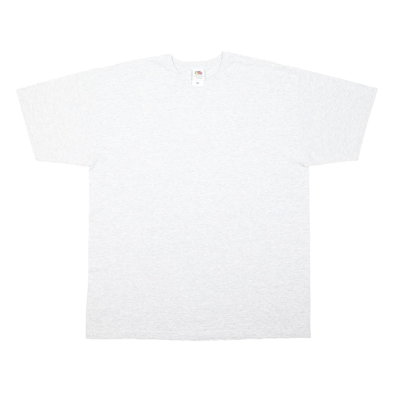 FRUIT OF THE LOOM Mens White Plain T-Shirt XL Short Sleeve Crew Neck Cotton