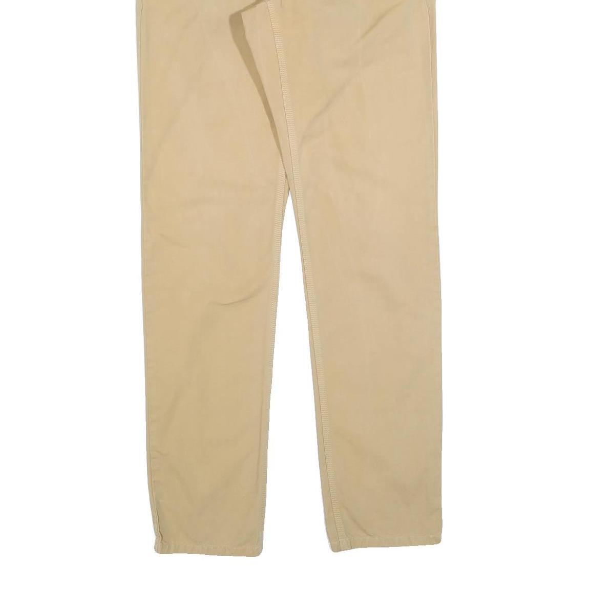 LACOSTE LIVE Mens Cotton Blend Beige Slim Straight Trousers W33 L33 Casual Smart