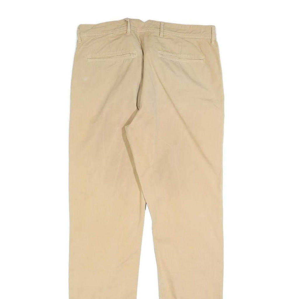 LACOSTE LIVE Mens Cotton Blend Beige Slim Straight Trousers W33 L33 Casual Smart