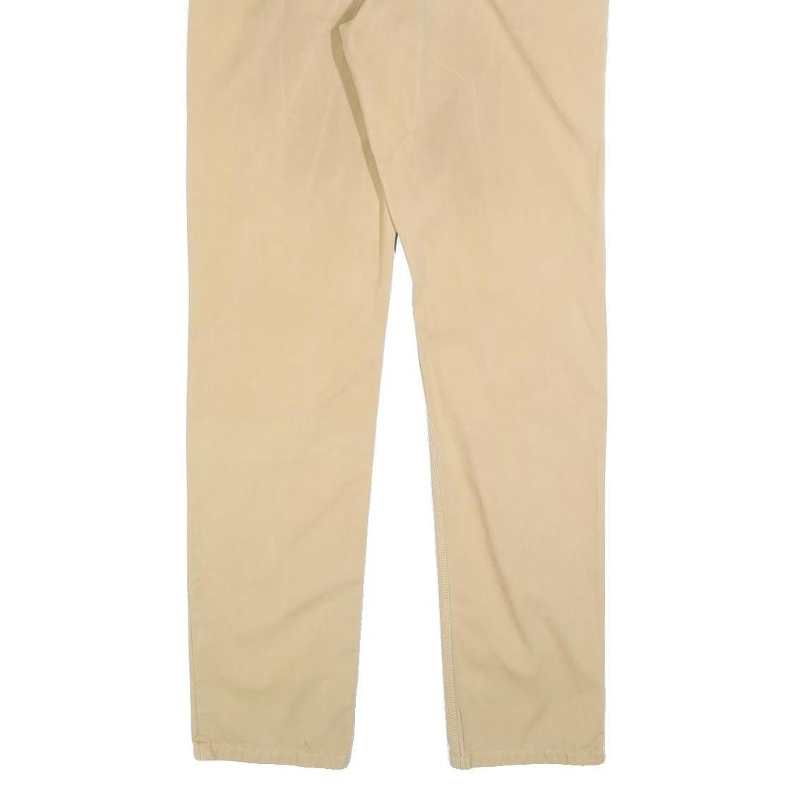 LACOSTE LIVE Mens Cotton Blend Beige Slim Straight Trousers W33 L33 Casual Smart