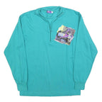 FREE SPORT Mens Blue Crew Neck S Ski Graphic Print Half Zip Sweatshirt