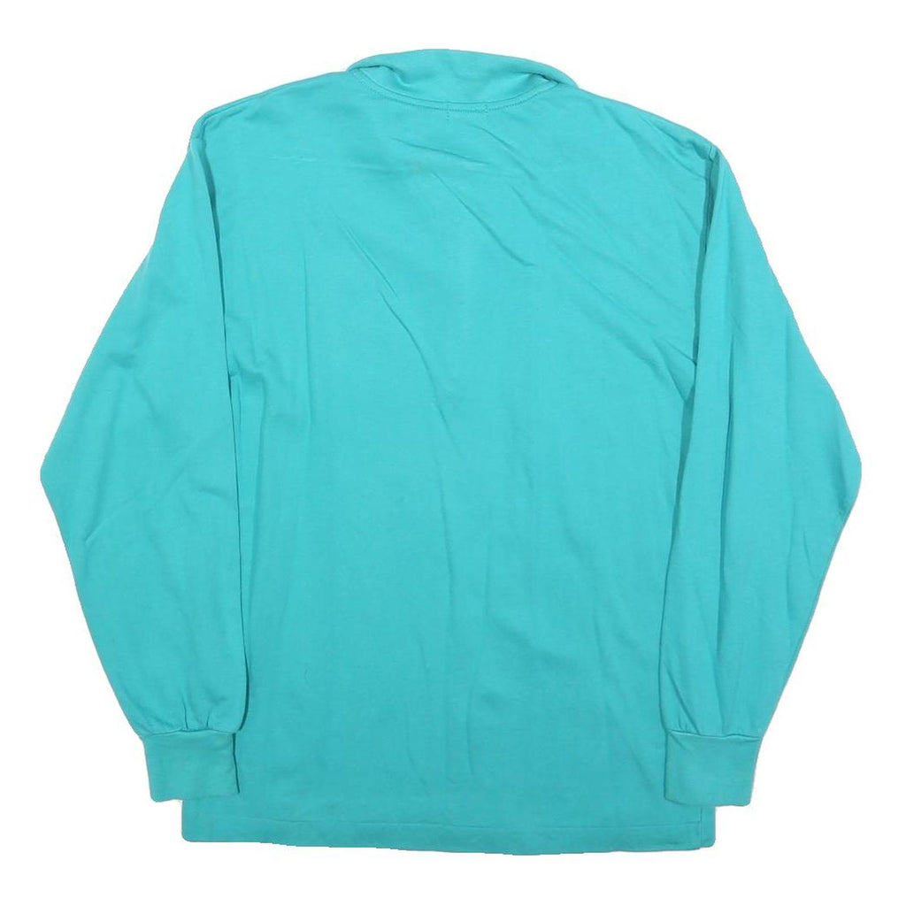 FREE SPORT Mens Blue Crew Neck S Ski Graphic Print Half Zip Sweatshirt