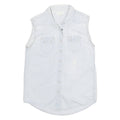 LEE Womens Light Blue Sleeveless Shirt S Cotton Blend Casual Summer Top