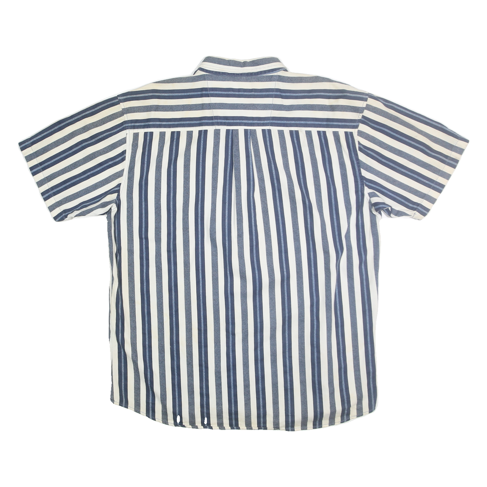 FADED GLORY Mens Blue & White Striped Shirt XL Cotton Casual Summer Button-Down