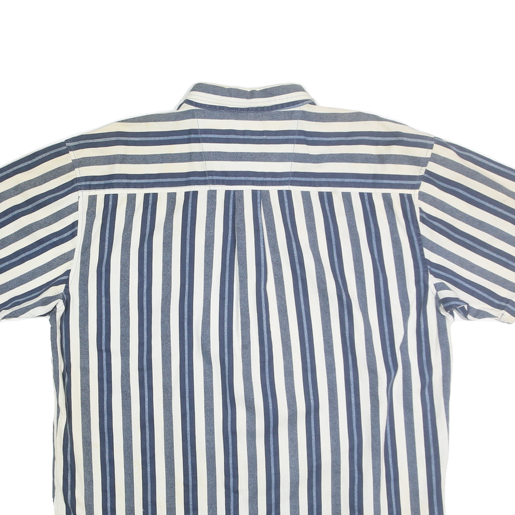 FADED GLORY Mens Blue & White Striped Shirt XL Cotton Casual Summer Button-Down