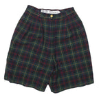 JH COLLECTIBLES Womens Shorts Green Tartan Plaid XS W23 Wool Casual