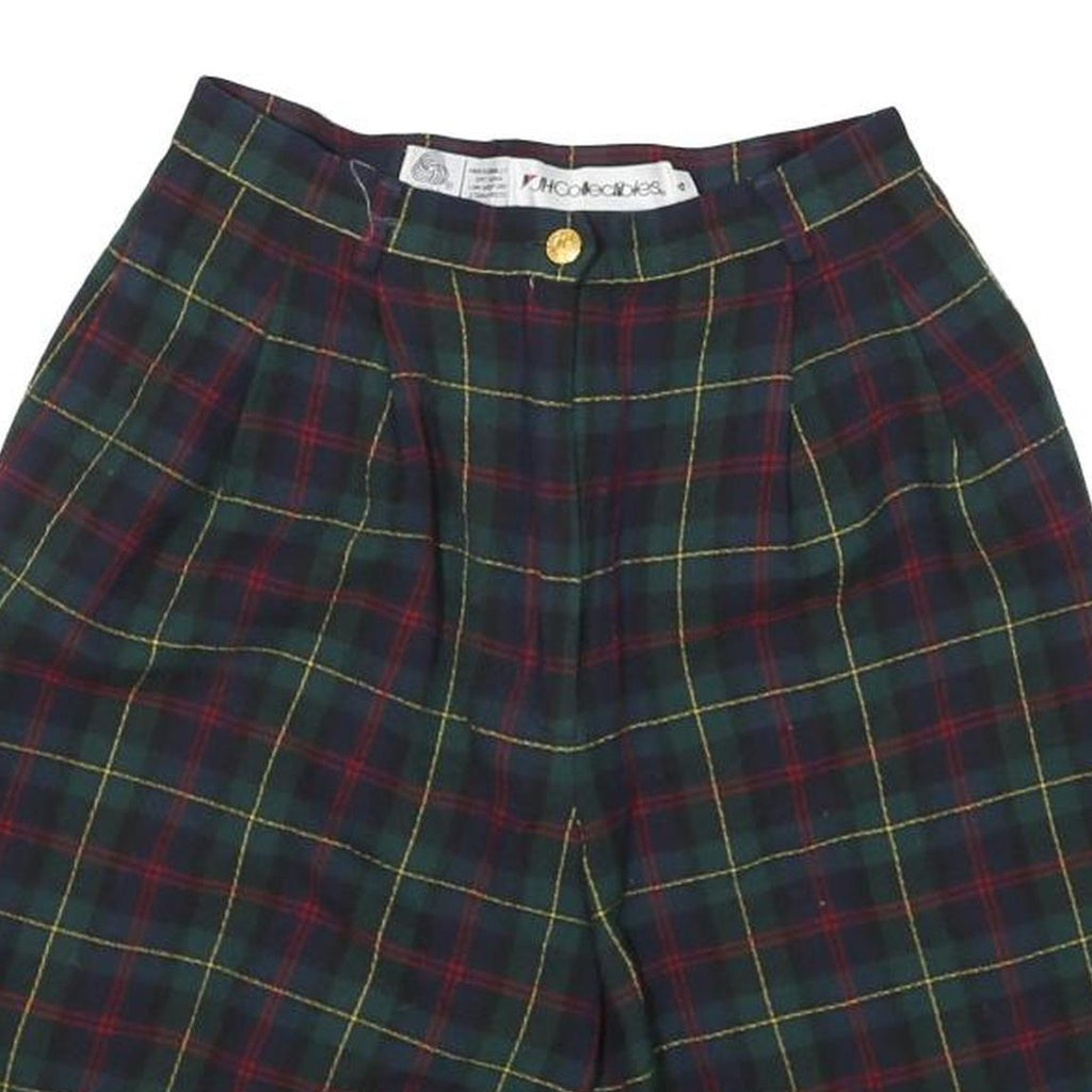 JH COLLECTIBLES Womens Shorts Green Tartan Plaid XS W23 Wool Casual