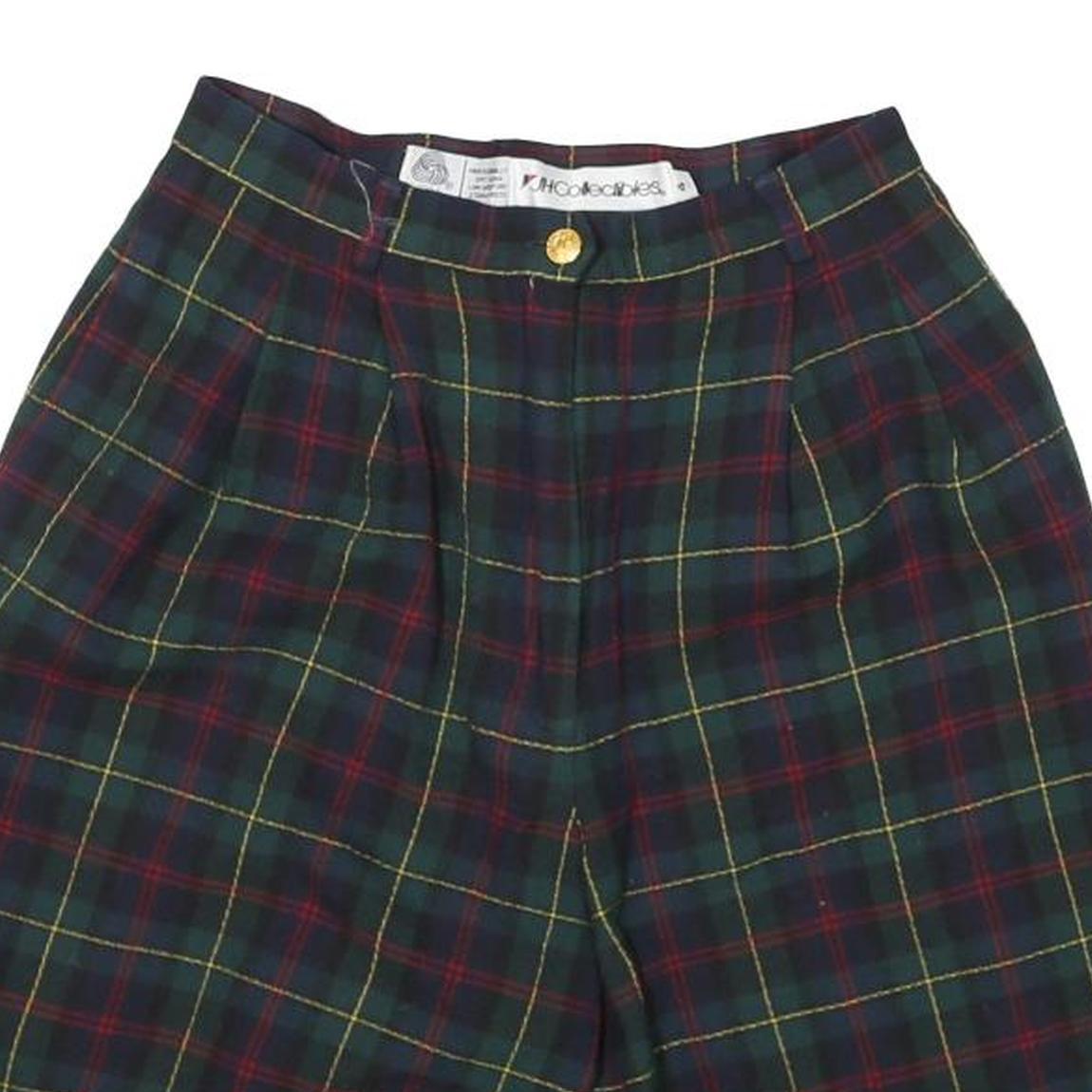 JH COLLECTIBLES Womens Shorts Green Tartan Plaid XS W23 Wool Casual
