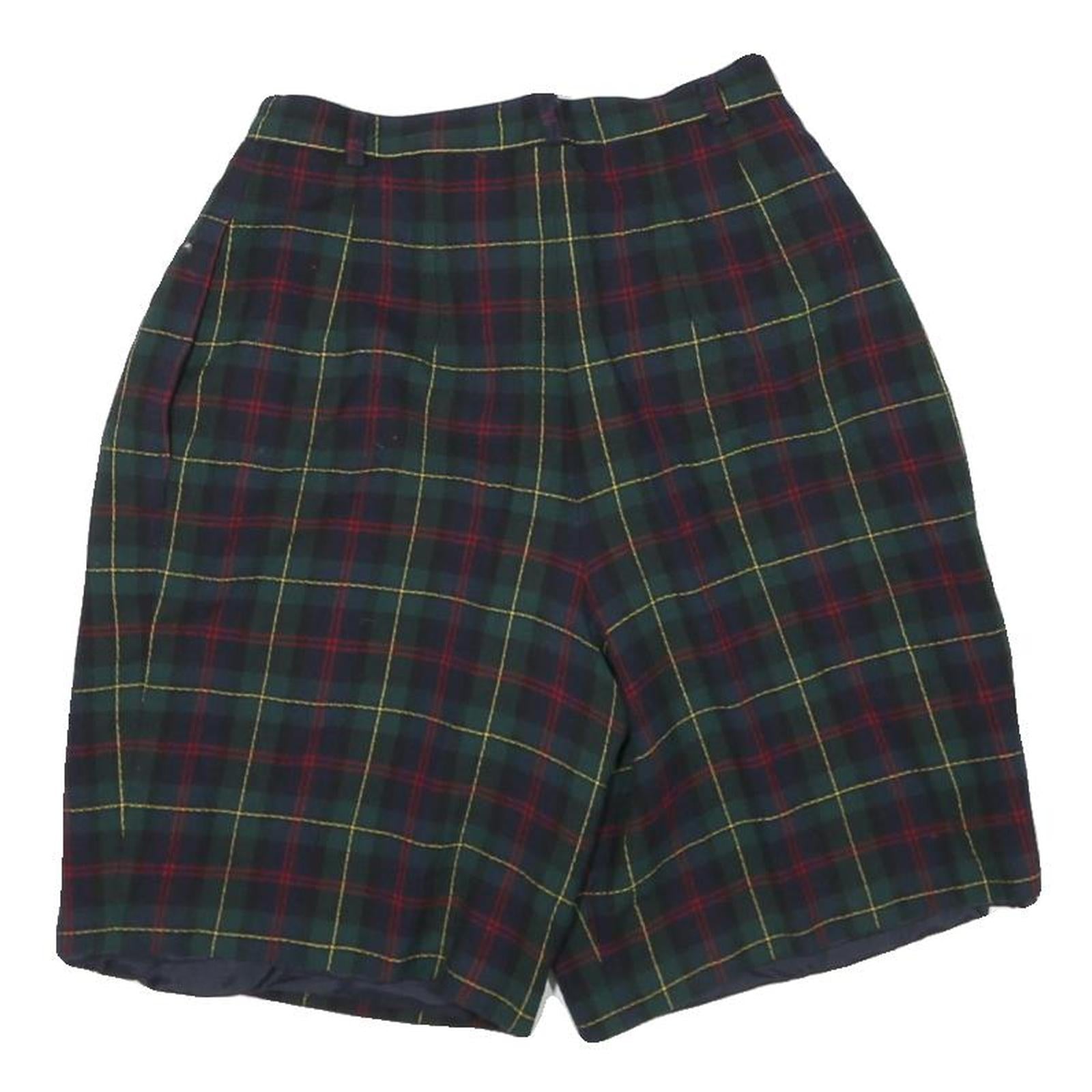 JH COLLECTIBLES Womens Shorts Green Tartan Plaid XS W23 Wool Casual