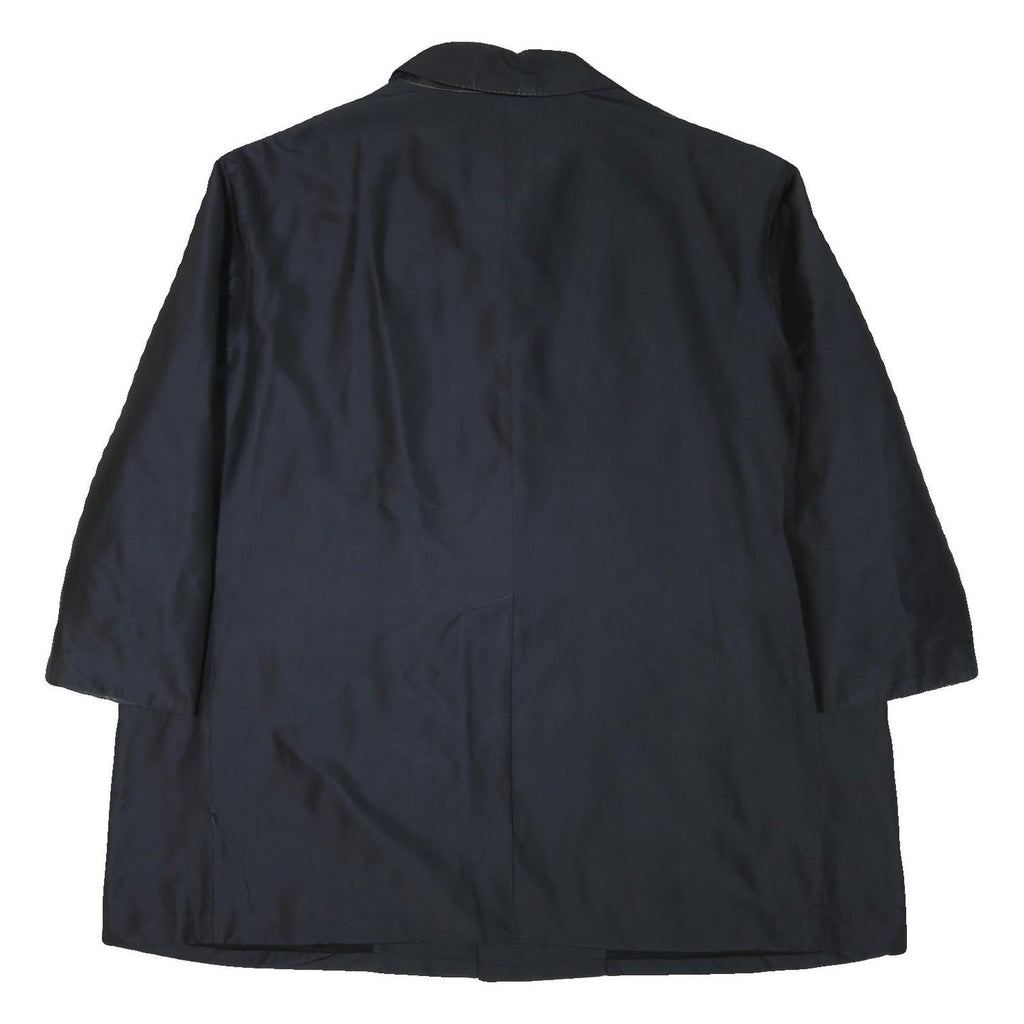 SANYO Mens Black Button Jacket 4XL Polyester Blend Classic Plain Lightweight