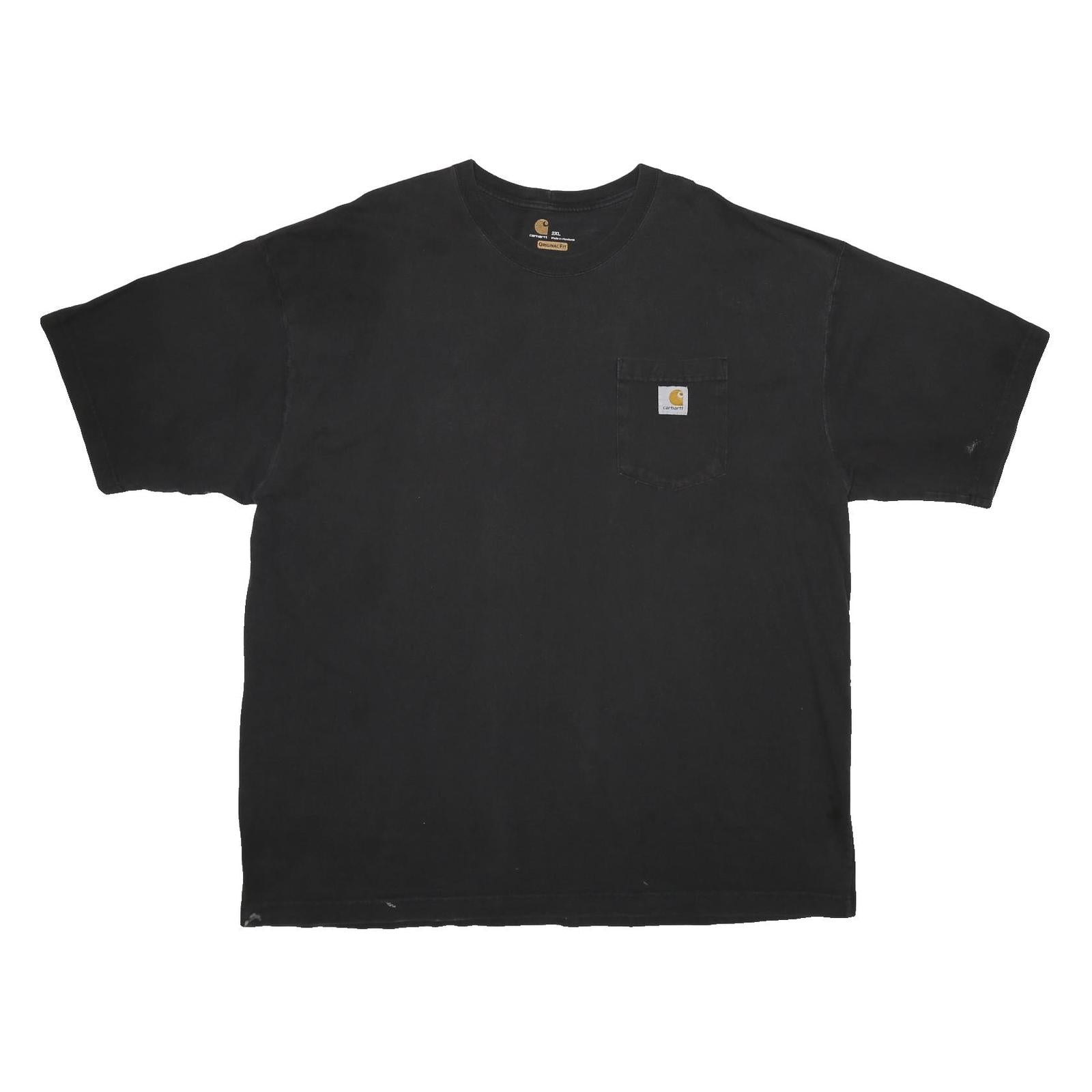 CARHARTT Mens Black Pocket T-Shirt 2XL Short Sleeve Crew Neck Classic Workwear