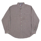 TOMMY HILFIGER Mens Red Black & White Checked Shirt XL Classic Button-Down
