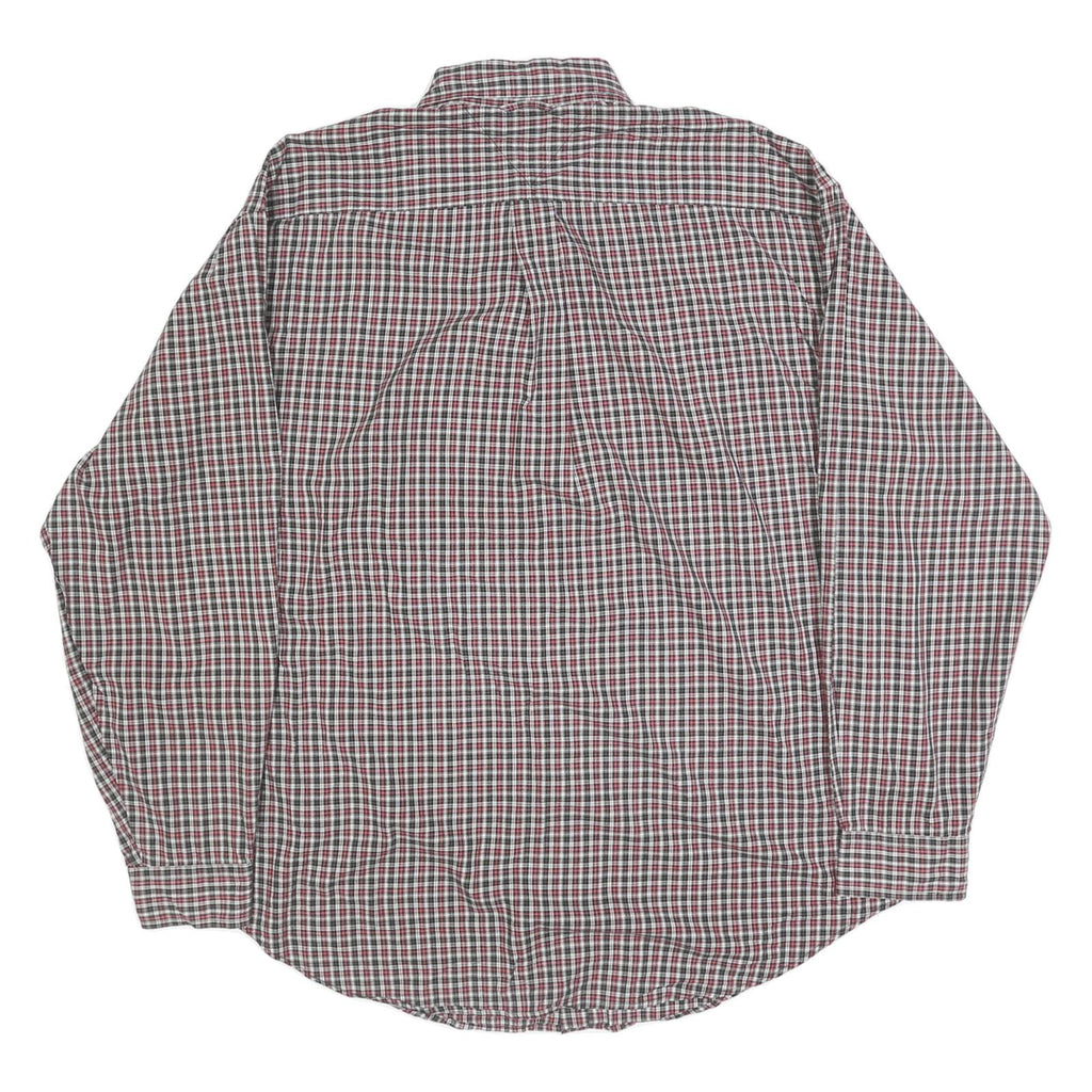 TOMMY HILFIGER Mens Red Black & White Checked Shirt XL Classic Button-Down