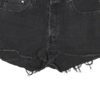 LEVI'S Womens Black Denim Cut-Off Shorts L W34 Frayed Hem Casual