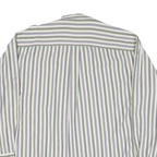 DOCKERS Mens White & Green & Blue Striped Cotton Blend Shirt M Casual Long