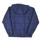 LEVI'S Mens Navy Blue Puffer Jacket L Polyester Blend Hooded Zip Casual