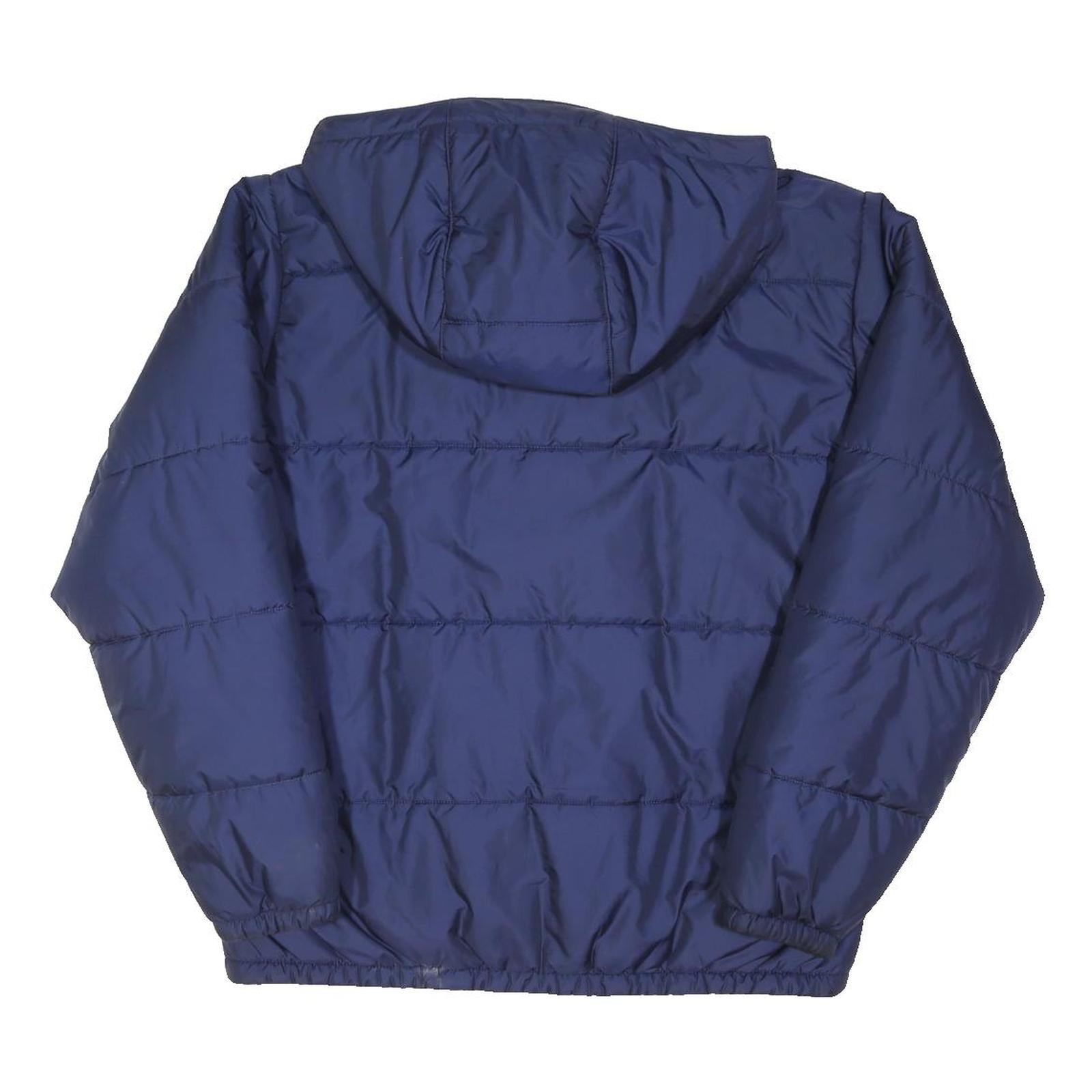 LEVI'S Mens Navy Blue Puffer Jacket L Polyester Blend Hooded Zip Casual