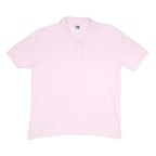 RUSSELL ATHLETIC Mens Pink Short Sleeve Plain Polo Shirt M Cotton Basic