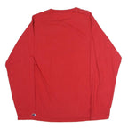 CHAMPION Mens Red Long Sleeve Crew Neck T-Shirt L Cotton Casual Sports