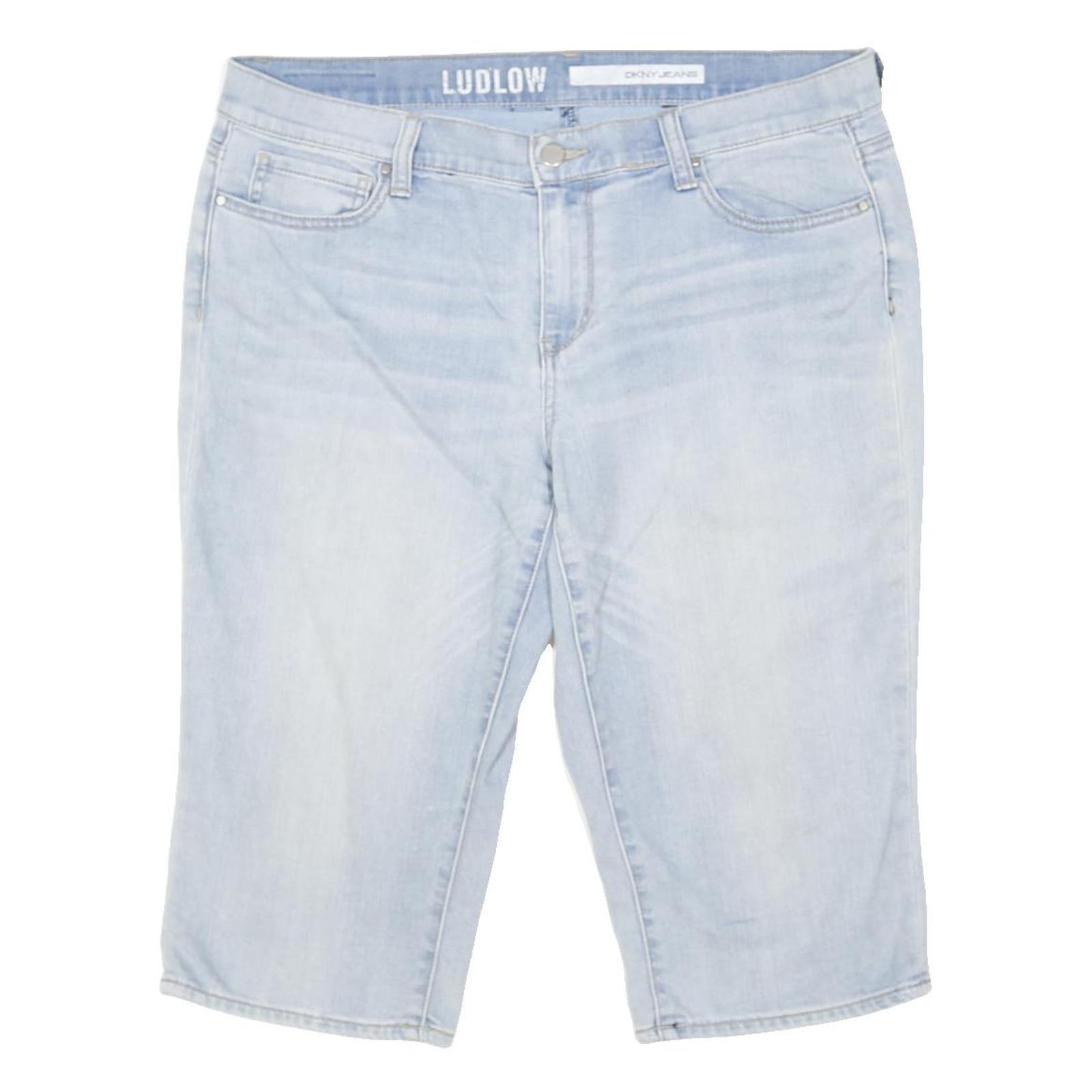 DKNY Womens Shorts Light Blue Casual Denim L W36 Summer Wear