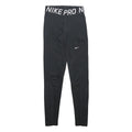 NIKE Womens Leggings Black Slim Tapered S W22 L27 Nike Pro Logo Drawstring