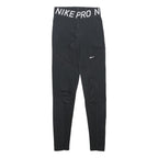 NIKE Womens Leggings Black Slim Tapered S W22 L27 Nike Pro Logo Drawstring