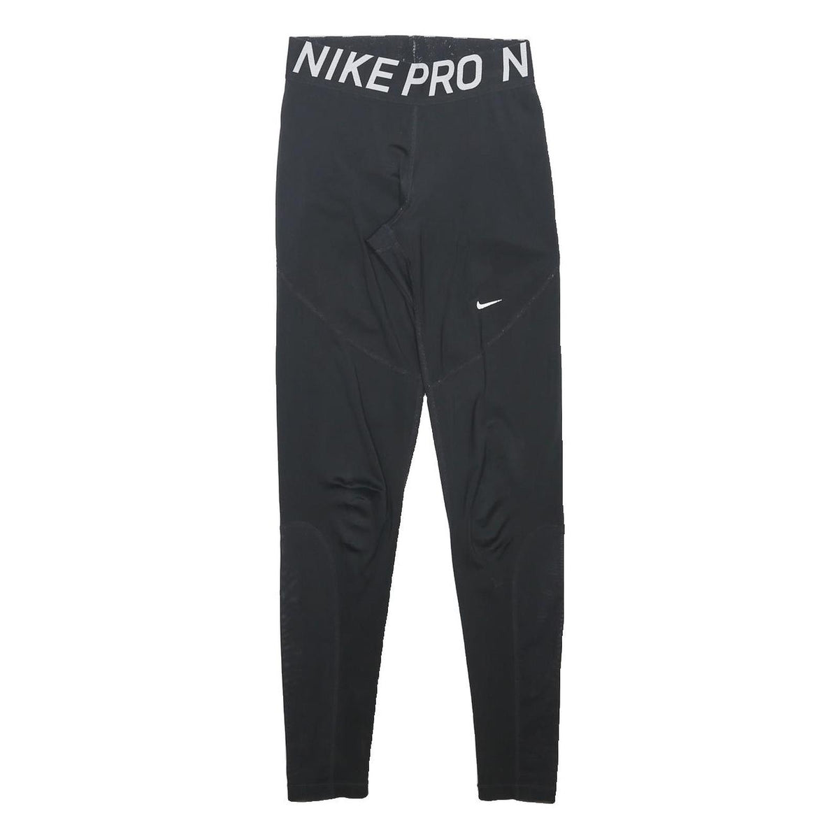 NIKE Womens Leggings Black Slim Tapered S W22 L27 Nike Pro Logo Drawstring