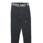 NIKE Womens Leggings Black Slim Tapered S W22 L27 Nike Pro Logo Drawstring