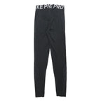 NIKE Womens Leggings Black Slim Tapered S W22 L27 Nike Pro Logo Drawstring