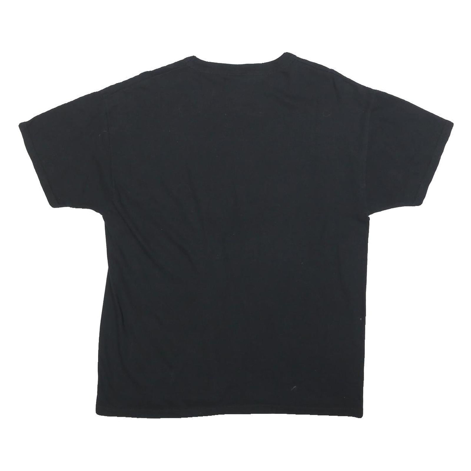 RUSSELL ATHLETIC Mens Black Lacrosse Graphic T-Shirt M Short Sleeve Crew Neck