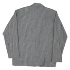 Womens Grey Synthetic Button Jacket L Woven Stripe Classic Tailored