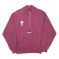 ADIDAS Mens Maroon 1/4 Zip Sweatshirt M Cotton Blend Athletic Pullover