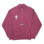 ADIDAS Mens Maroon 1/4 Zip Sweatshirt M Cotton Blend Athletic Pullover