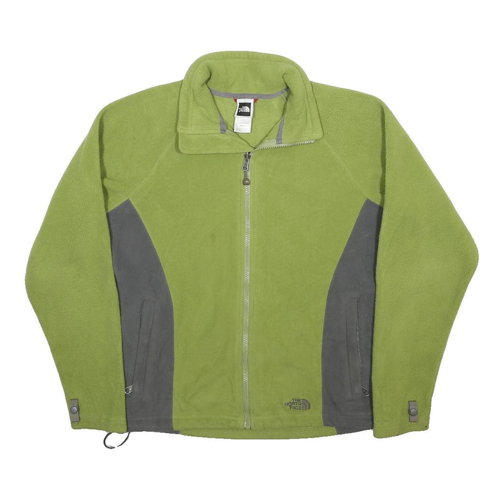 THE NORTH FACE Womens Green & Grey Jacket M Polyester Zip Outdoor Casual Fleece