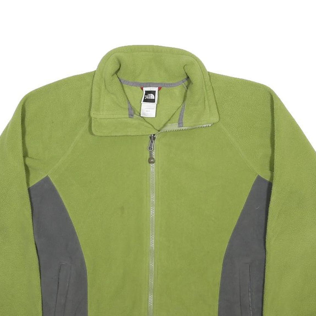 THE NORTH FACE Womens Green & Grey Jacket M Polyester Zip Outdoor Casual Fleece