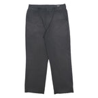 ADIDAS Mens Black Polyester Relaxed Straight Trousers W36 L30 Casual Zip Closure